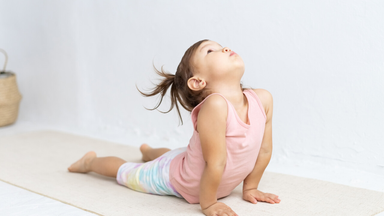 girl doing yoga.